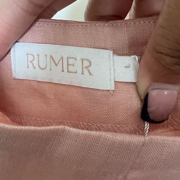Rumer The Label x Revolve Prima Pink 100% Linen Resortwear LouLou Maxi Dress - Picture 9 of 11